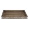 Contemporary Home Living 16.5" Brown Rectangular Tray with Side Carvings